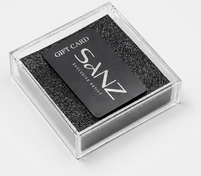 Gift Card Sanz em caixa de presente